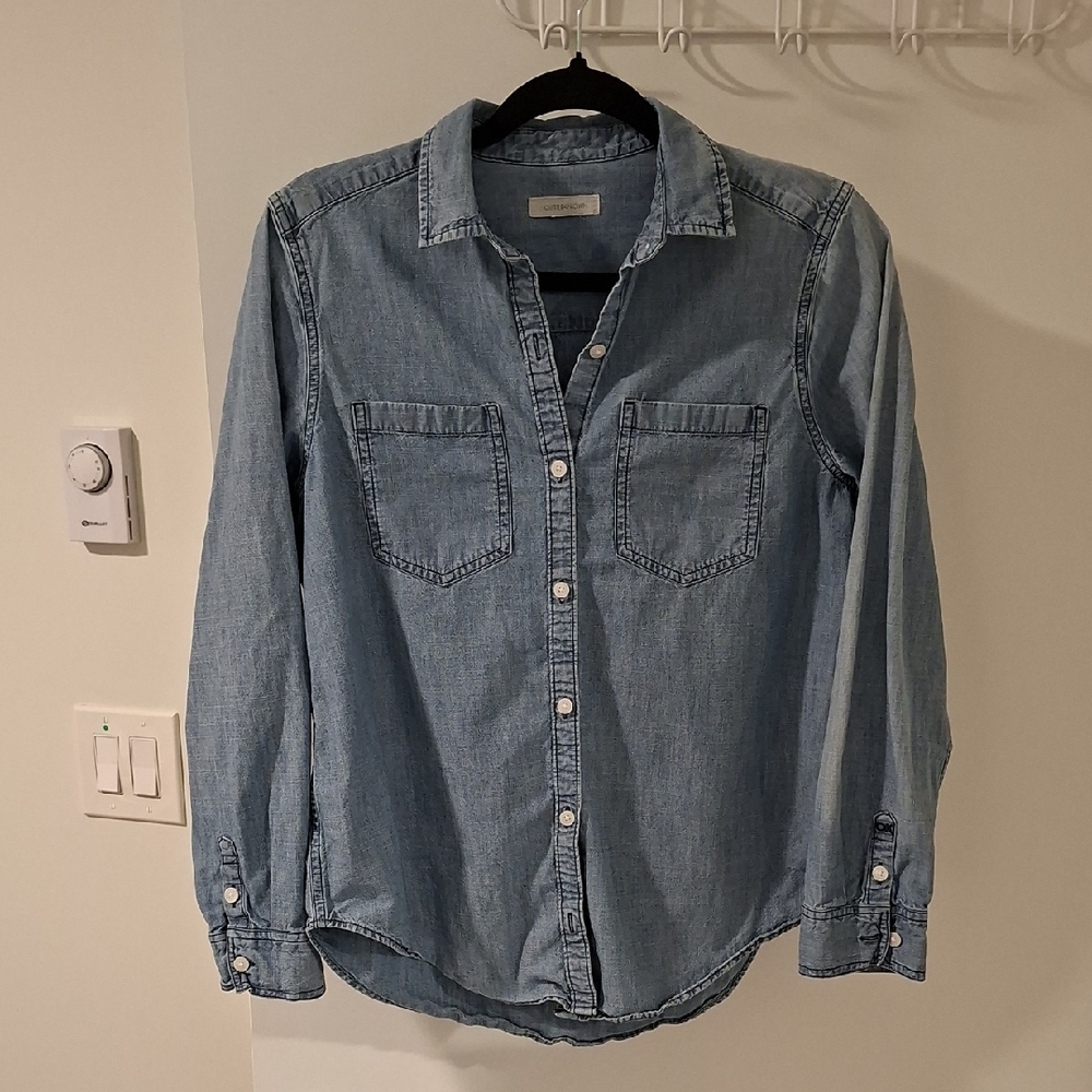 Outerknown Women's 100% Organic Cotton Blue Chambray Utility Shirt (Size XS)